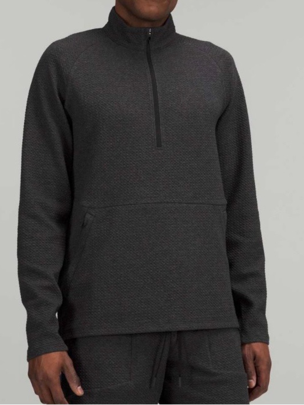Lululemon At Ease Half-Zip Heathered Black / Size XL